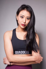 High Support Racer back Cut-Out-Detail Elasticated Underband Sports Bra - Black