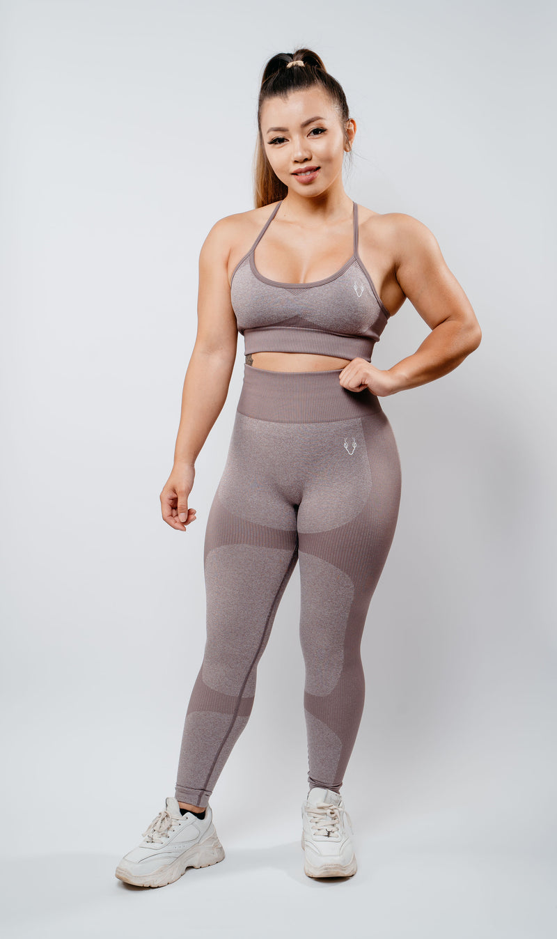 Power Leggings - Taro Milk Tea