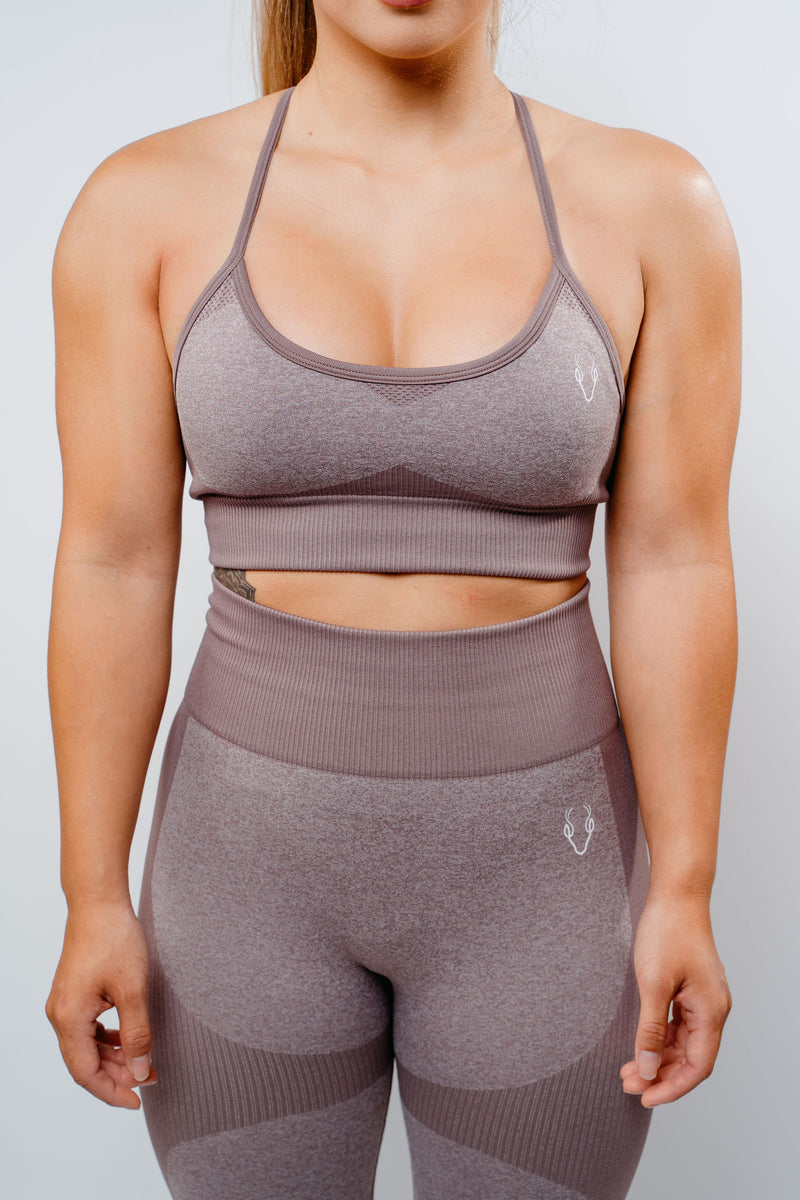 Power Sports Bra - Taro Milk Tea