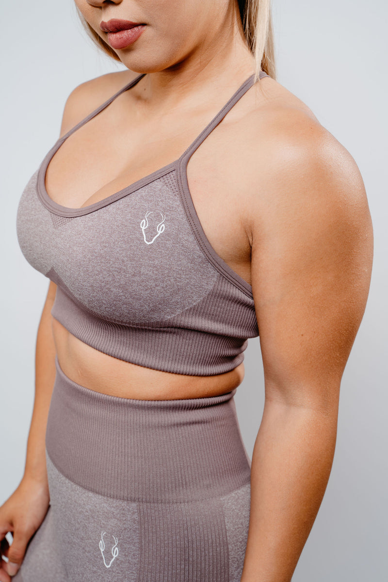 Power Sports Bra - Taro Milk Tea