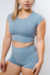 Slay Crop Top - Ocean Blue