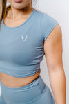 Slay Crop Top - Ocean Blue