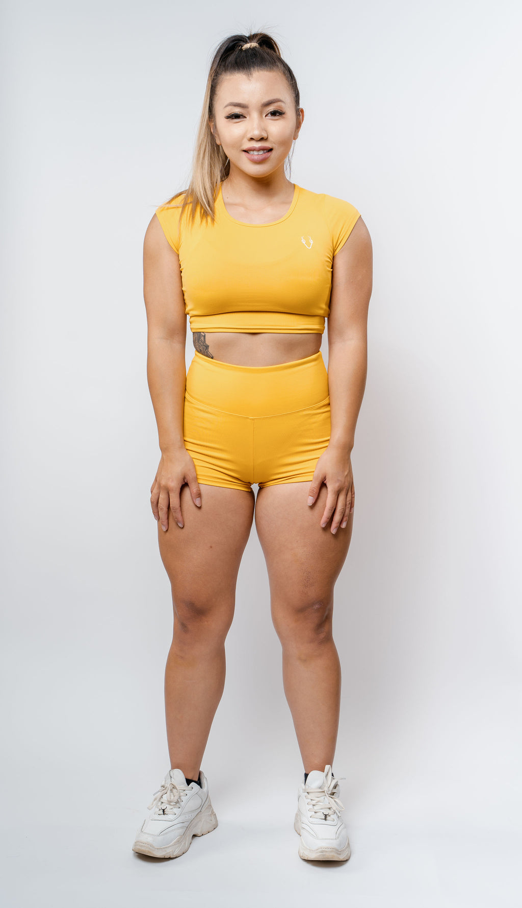 Slay Scrunch Shorts - Honey Yellow
