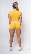 Slay Scrunch Shorts - Honey Yellow
