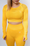 Sass Long Sleeve Crop Top - Sunflower