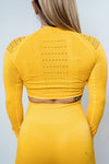 Sass Long Sleeve Crop Top - Sunflower