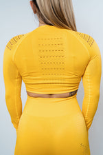 Sass Long Sleeve Crop Top - Sunflower