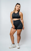 Seamless Mesh Racerback Sports Bra - Charcoal