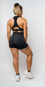 Seamless Mesh Racerback Sports Bra - Charcoal