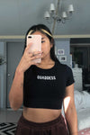 Quaddess Seamless Cropped T-shirt - Black