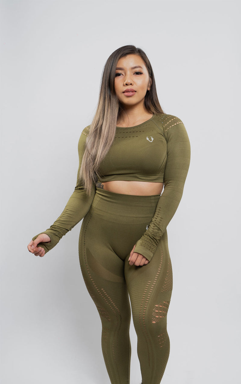 Sass Leggings - Khaki Green