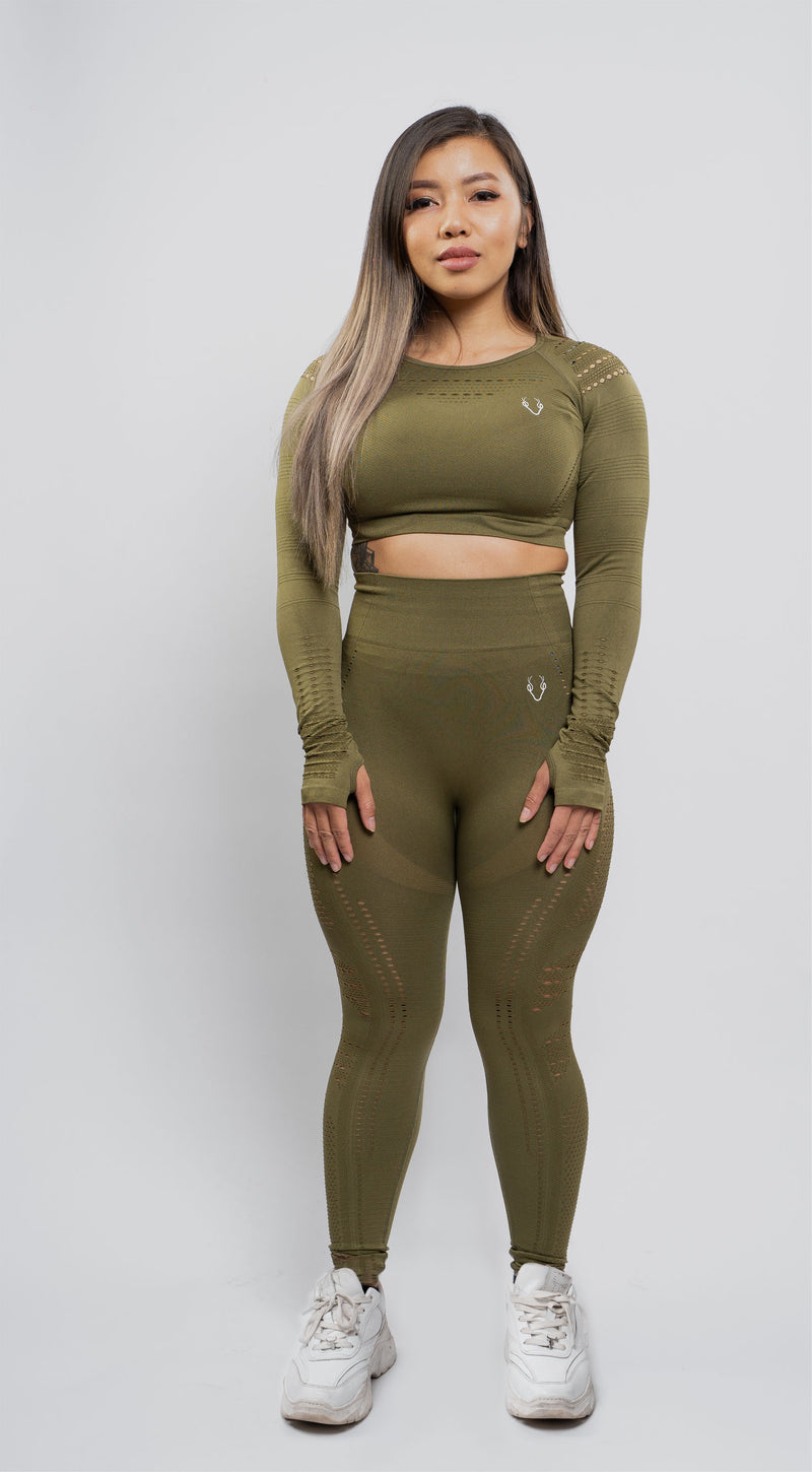Sass Leggings - Khaki Green