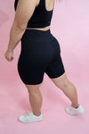 Magnetic Ribbed Knit Shorts - Black