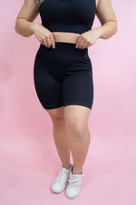 Magnetic Ribbed Knit Shorts - Black