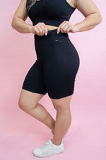 Magnetic Ribbed Knit Shorts - Black