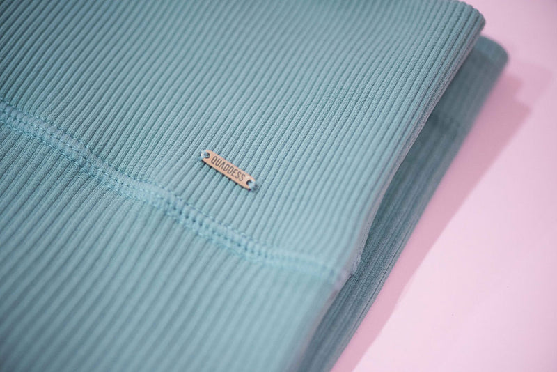 Magnetic Ribbed Knit Shorts - Jade Blue