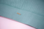 Magnetic Ribbed Knit Crop Top - Jade Blue