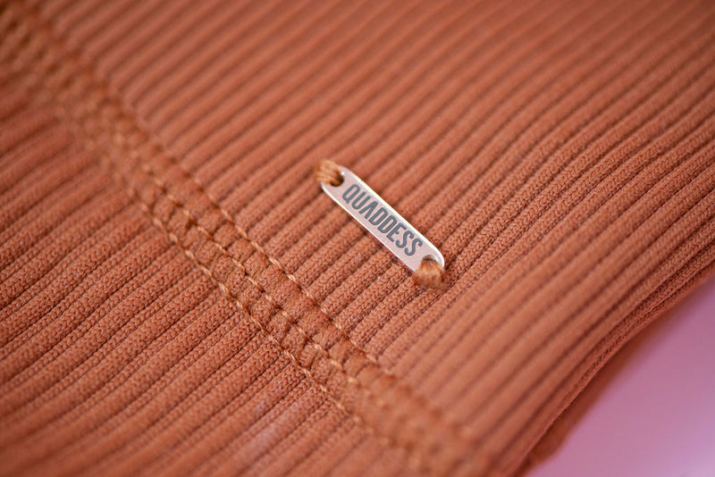 Magnetic Ribbed Knit Crop Top - Terracotta