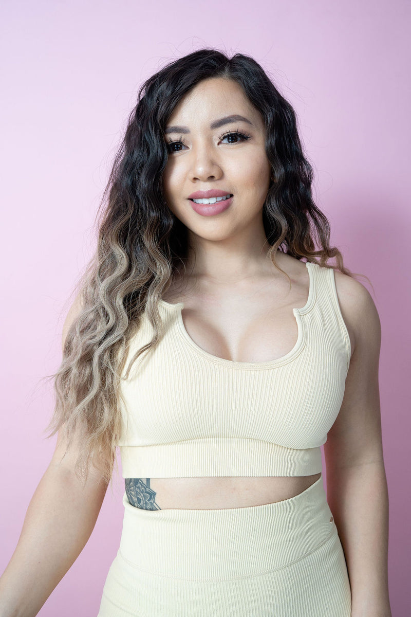 Magnetic Ribbed Knit Crop Top - Flat White