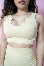 Magnetic Ribbed Knit Crop Top - Flat White