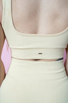Magnetic Ribbed Knit Crop Top - Flat White
