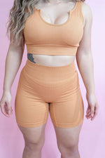 Magnetic Ribbed Knit Shorts - Caramel Macchiato