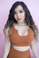Magnetic Ribbed Knit Crop Top - Terracotta