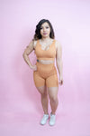 Magnetic Ribbed Knit Shorts - Caramel Macchiato