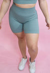 Magnetic Ribbed Knit Shorts - Jade Blue