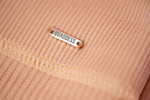 Magnetic Ribbed Knit Crop Top - Caramel Macchiato