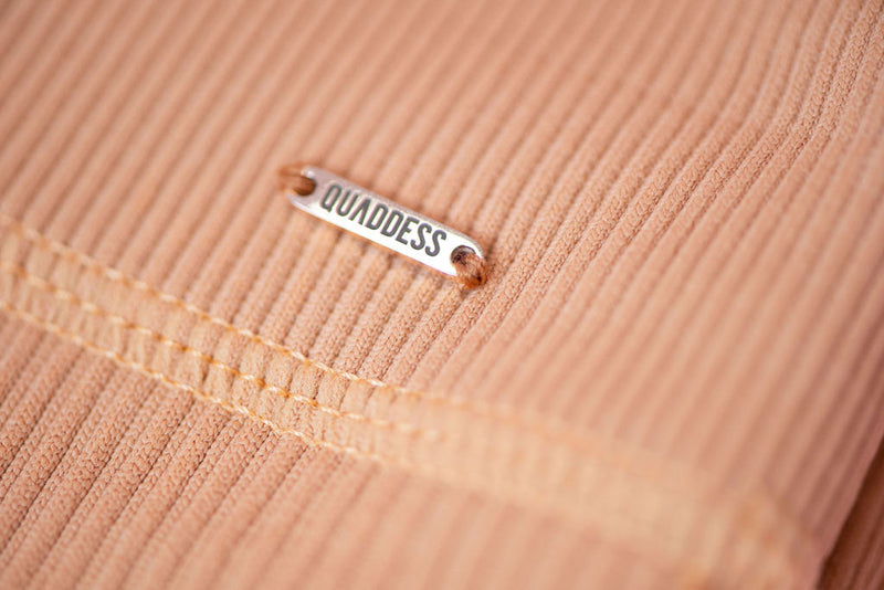 Magnetic Ribbed Knit Crop Top - Caramel Macchiato