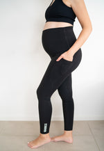 Maternity Leggings with Pockets - Black