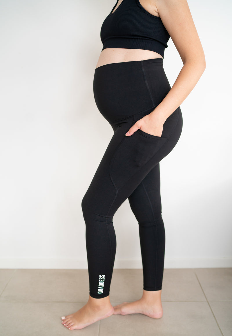 Maternity Leggings with Pockets - Black