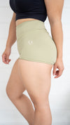 High Waist Scrunch Shorts - Khaki