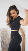 High Waist Scrunch Bike Shorts - Black
