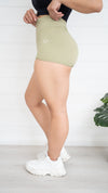 High Waist Scrunch Shorts - Khaki