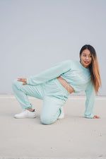 Loungewear Drawstring Cropped Jumper - Mint