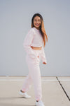 Loungewear Drawstring Cropped Jumper - Cotton Candy