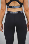 Elasticated Band High Waisted Leggings - Black
