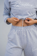 Loungewear Drawstring Cropped Jumper - Grey