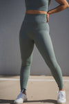 Magnetic Ribbed Knit Leggings - Jade Blue
