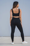 Magnetic Ribbed Knit Leggings - Black