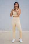 Magnetic Ribbed Knit Leggings - Flat White