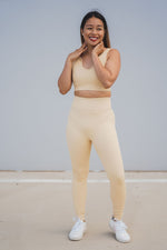 Magnetic Ribbed Knit Leggings - Flat White