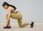Elasticated Band High Waisted Leggings - Khaki