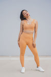 Magnetic Ribbed Knit Leggings - Caramel Macchiato