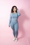 Allure Croped Long Sleeve - Sky Blue