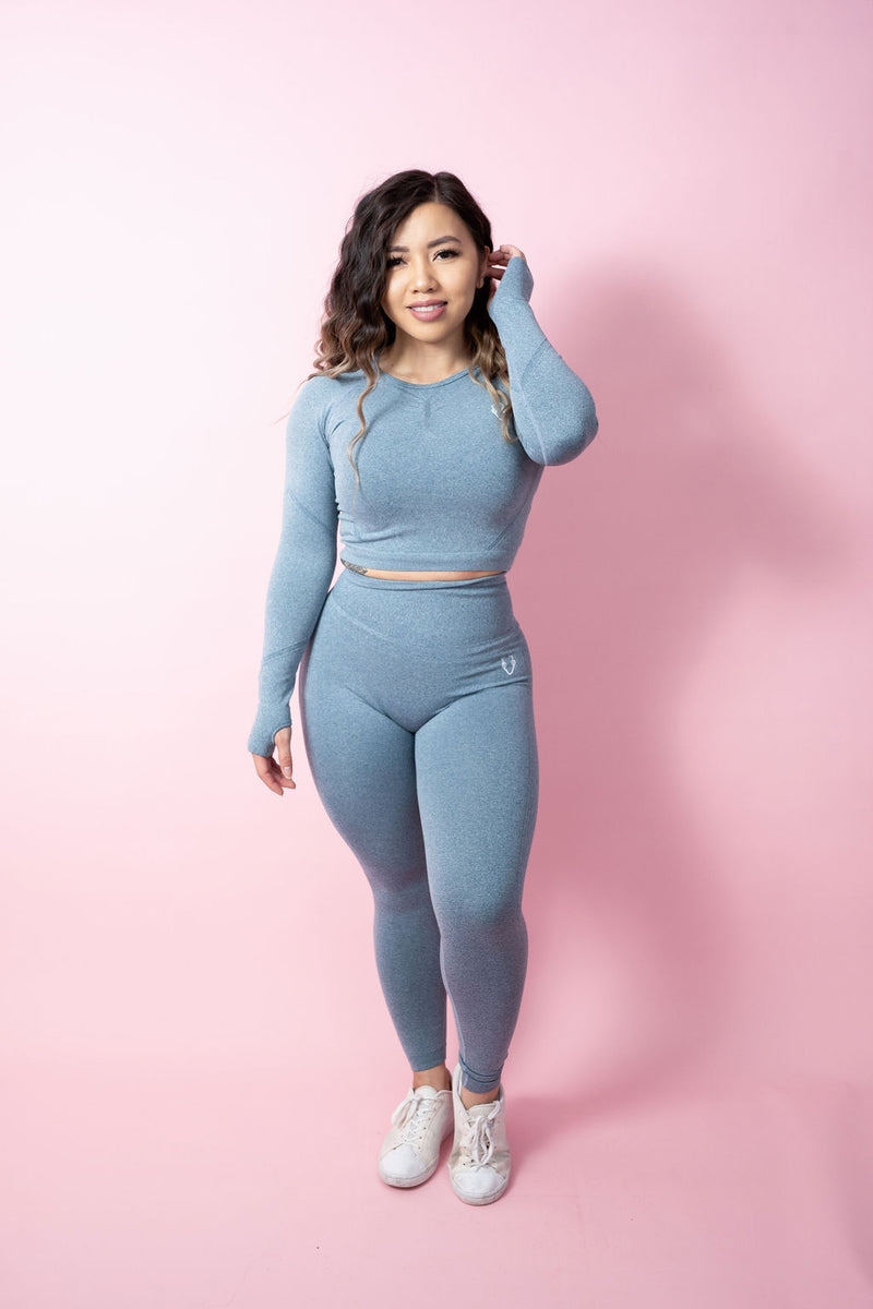 Allure Croped Long Sleeve - Sky Blue