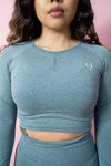 Allure Croped Long Sleeve - Sky Blue