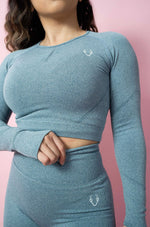 Allure Croped Long Sleeve - Sky Blue